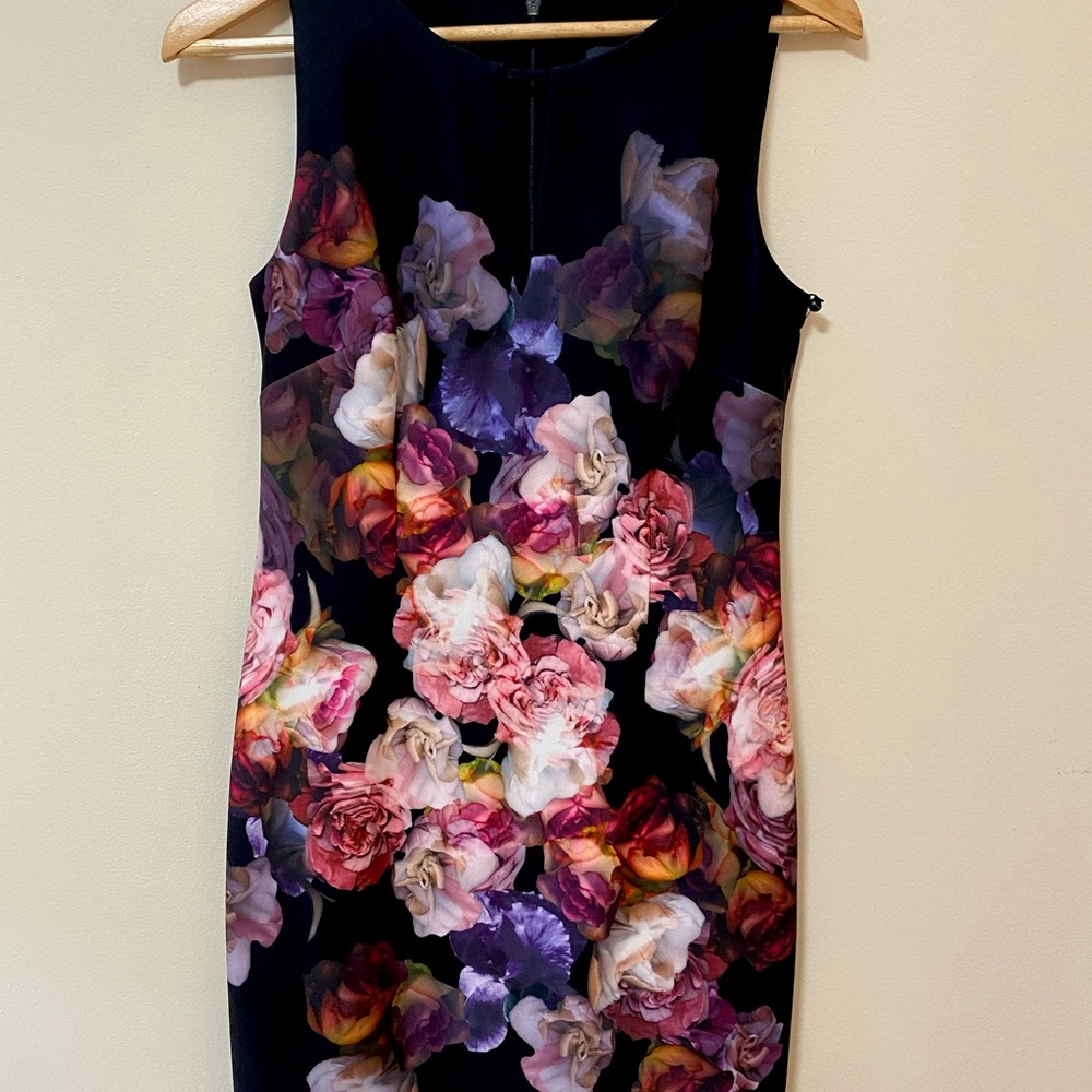 Adrianna Papell Tumbling Rose Sheath Dress